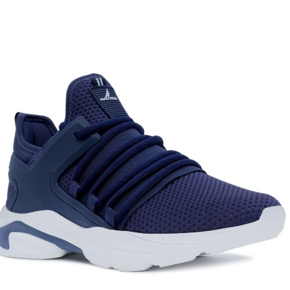 NAUTICA Men's Ultra Comfort Athletic Sneaker SZ 10 navy blue & white NWT - Picture 1 of 11